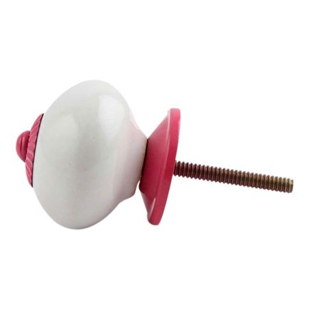 White Pink Fitting Ceramic Knob